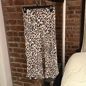 Leopard silk slip skirt Aritzia